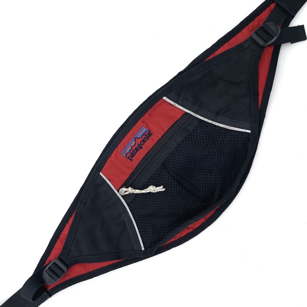 VTG Patagonia Sling Bag Crossbody Shoulder Pack Red Black Adjustable Waist Pack